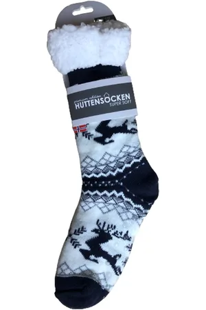 Merkloos Hüttesock - Happy dames huissokken - kerstsokken - Extra warm en zacht - ABS en anti slip - - Rendier