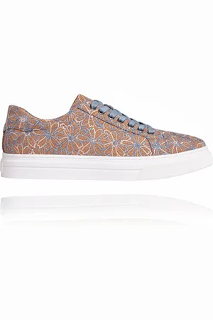 Lureaux Blue Cork Flower Sneakers -