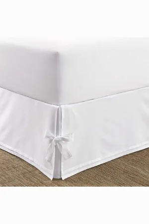 Merkloos Bedrok Katoen Wit - Laura Ashley - Volledig assortiment Corner Bed Skirt