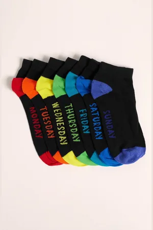WE Fashion Jongens enkelsokken, 7-pack - Zwart