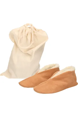 Bernardino Spaanse kinder sloffen/pantoffels van echt leer/suede maat 25 met handige opbergzak - Voor kinderen