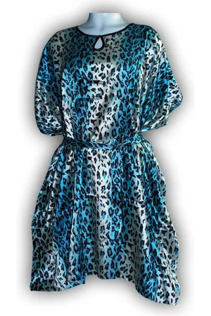 Merkloos Kimono luipaardprint Blauw