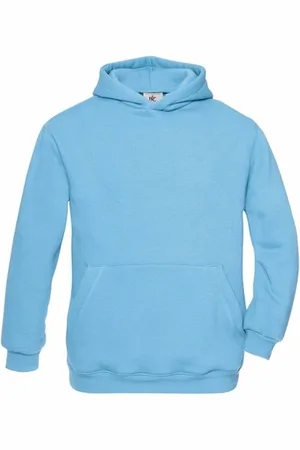 B and C Lichtblauwe katoenmix sweater met capuchon voor jongens 152/164