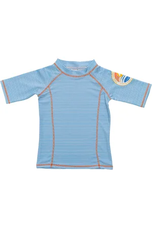 Ducksday UV Zwemshirt - korte mouw - voor kinderen - unisex - True blue - 158/164