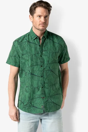 Twinlife Heren shirt leaves s.s. - T-Shirts - Luchtig - Vochtabsorberend - - L
