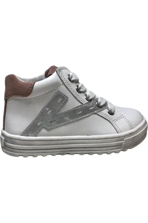Naturino Mt 24 veter rits hoge lederen sneakers Snip High silver
