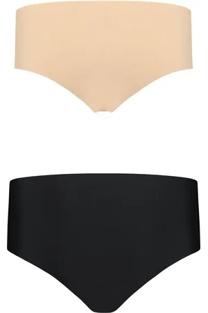 Bye Bra Invisible Hipster Slipje, Onzichtbare Slip, naadloos ondergoed dames, seamless slip, seamless ondergoed dames 2 Pack - /Zwart, M