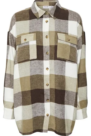 Noisy May NMFLANNY L/S LONG SHACKET BG NOOS Dames Blouse