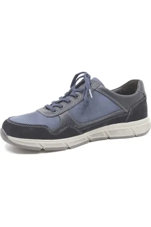Solidus 67015 80433, Blauwe heren sneaker met rits wijdte H