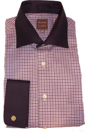 Merkloos Shirt pied de poule dubbele manchet
