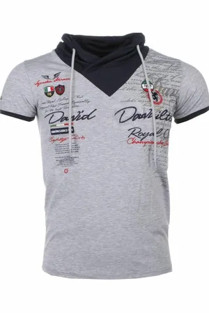 DAVID COPPER Italiaanse T-shirt - Korte Mouwen Sjaalkraag Heren - Royal Club