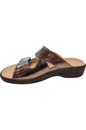 Longo 1006389 Dames Slipper Muiltje - Donker Zilver - 42