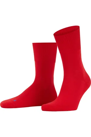 Falke Run anatomische pluche zool katoen sokken unisex rood