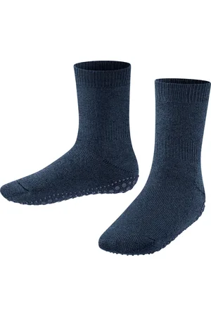 Falke Catspads antislip noppen katoen merinowol huissokken kinderen blauw