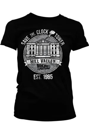 Back To The Future Save The Clock Tower Girly Tee Damen T-Shirt Black-XL