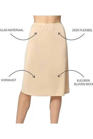 Merkloos J&C lange onderrok dames 65 cm - S