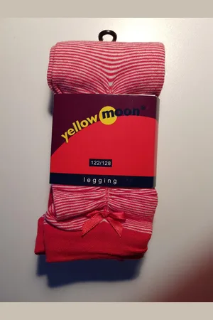 Yellow Moon Katoenen legging, streepje en strikje maat 98-104