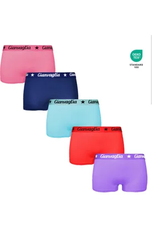 Merkloos GIANVAGLIA® Deluxe 5-Pack Meisjes Katoenen Boxershort 801 (5-7j) 110-122