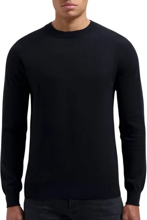Pure Path Trui Knit Crewneck With Print 10812 02 Black Mannen