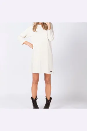 Moscow Whisper White Melange Met Zilver Draad Jurk