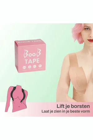 Merkloos Boob Tape - Boob Tape - Borst Tape - Multifunctioneel Boob Tape - Push Up - BH Tape - Boob Lift - Bra Tape - Boob Lift Tape - Plak BH Transparante BH - Doorzichtig - Borst Lift - Fashion Tape