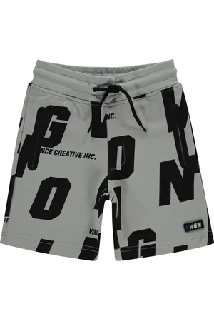 Vingino Jongens korte joggingbroek Rantasi Deep Black/Grey maat 140