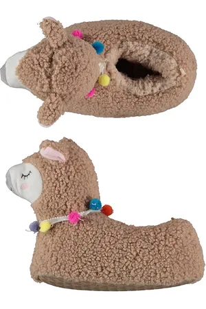 Apollo Kinder dieren pantoffels/sloffen alpaca maat 27-28