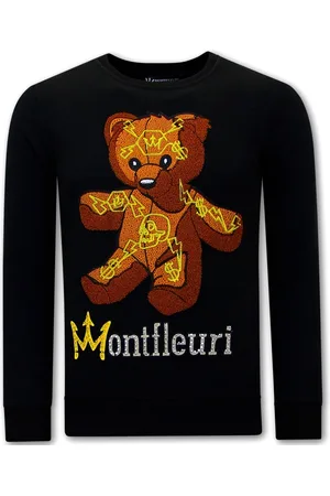 TONY BACKER Heren Sweater met Print Teddy Bear - 3617