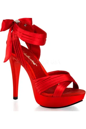 Fabulicious EU 44 = US 13 | COCKTAIL-568 | 5 Heel, 1 PF Criss Cross Pleated Straps Close Back Sandal