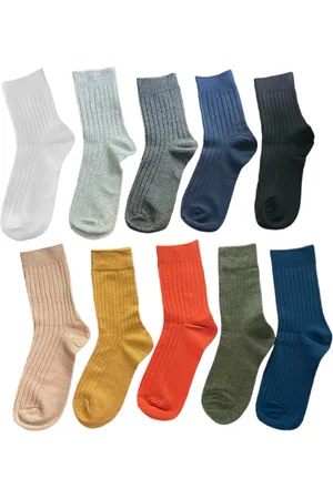 ASTRADAVI Socks Collection - Normale Sokken - 10 Stuks - Unisex Katoenen Sokken - 10 Effen Kleuren - 36/41