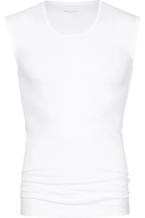 Mey Mouwloos Shirt Casual Cotton Heren 49001 101 weiss 4/S