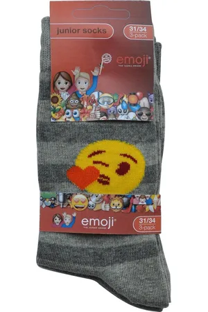 Emoji Meisjessokken- Multipack 2x 3 paar kousen - maat 27/30 - leuke smiley print