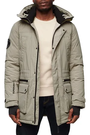 Superdry City Padded Parka Jacket Heren Jas - Stone
