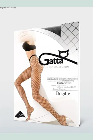 Gatta Brigitte kwaliteit visnet panty met grote mazen,20DEN, (grafit) , maat XS/S (1/2)