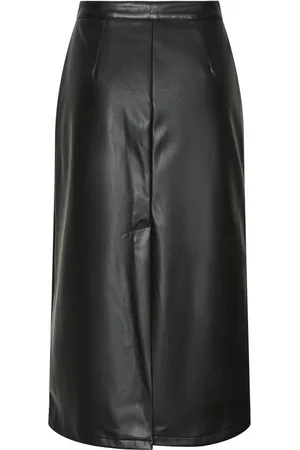 Pieces® Pcneeth Hw Pu Midi Skirt Black L