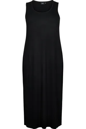 Zizzi VCARLY, S/L, 7/8 DRESS Dames Jurk - Black