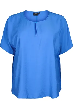 Zizzi VKAM S/S BLOUSE Dames Blouse - Blue