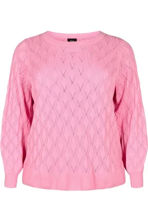 Zizzi MELSA, L/S, BOATNECK PULLOVER Dames Blouse - Pink