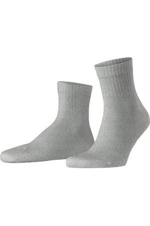 Falke Run Rib anatomische pluche zool duurzaam katoen functioneel garen sokken unisex grijs