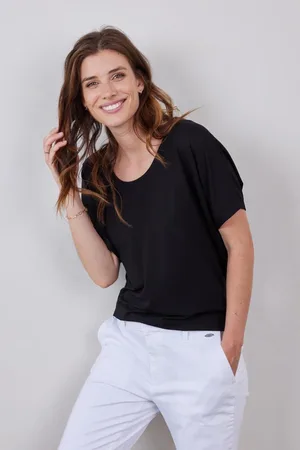 DIDI Dames Loose tee Flow in zwart maat 42