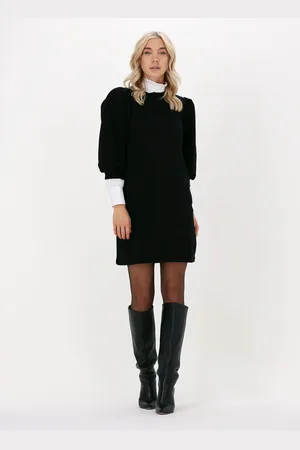 Minus Mika 3/4 Sleeve Sweat Dress Jurken Dames - Kleedje - Rok - Jurk - Zwart