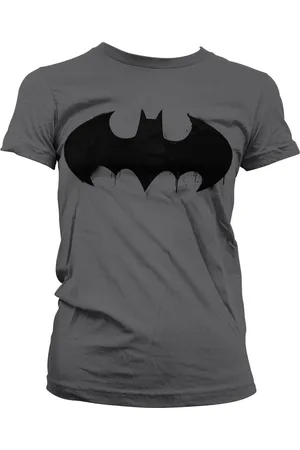 Batman Inked Logo Girly Tee Damen T-Shirt Dark-Grey-M