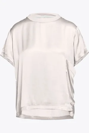 beaumont Vintage Satin T-Shirt Off White