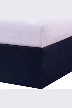 Merkloos Op maat gemaakte stijl bedrok van Lux Hotel Microfiber - klassieke 14 inch druppellengte koningin marineblauw