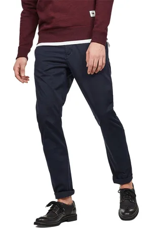 G-Star RAW Heren Chino Broek Broeken Vetar slim Fit Blauw 28W / 30L Volwassenen