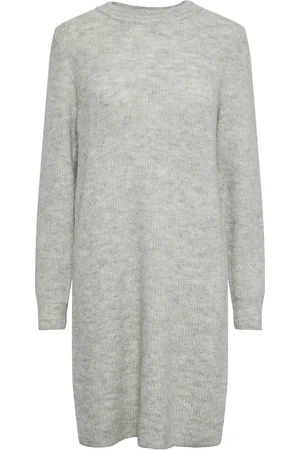 Pieces® PCELLEN LS O-NECK KNIT DRESS NOOS BC Dames Jurk