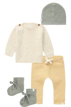 Noppies Kledingset - (4delig) - Cadeaudoos - Trui Hakodate Antiwue White - Broek Hanover Cocoon - Beanie Hawally Mineral GrEy - Slofjes