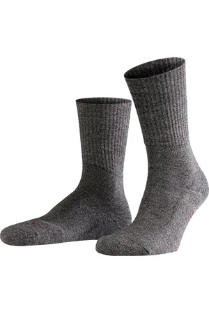 Falke Walkie Light anatomische pluche zool merinowol sokken unisex grijs