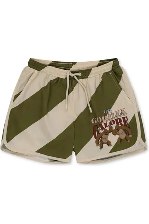 Konges Sløjd Konges Sløjd Asnou zwemshort kind - Dark Olive/Creamy White