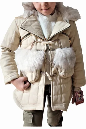Merkloos Meisjes Winterjas - - maat 110/116 (5-6 Jaar)